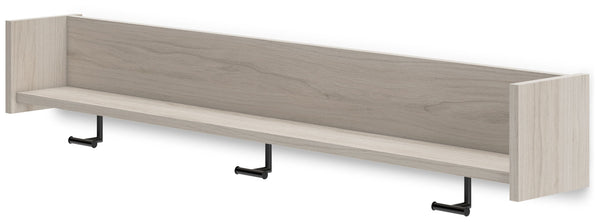 Socalle - Wall Mounted Coat Rack w/Shelf - Light Natural