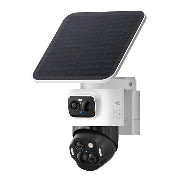 eufy - eufyCam S4 Triple Lens Wireless Solar Security Camera with 360° View, Auto Tracking, No Monthly Fees - White
