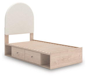 Arloster - Upholstered Panel Bed #twin #sidestorageunit