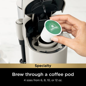 Ninja - Pods & Grounds Specialty Single-Serve Iced Coffee Maker, K-Cup Pod Compatible with Foldaway Milk Frother - Stone