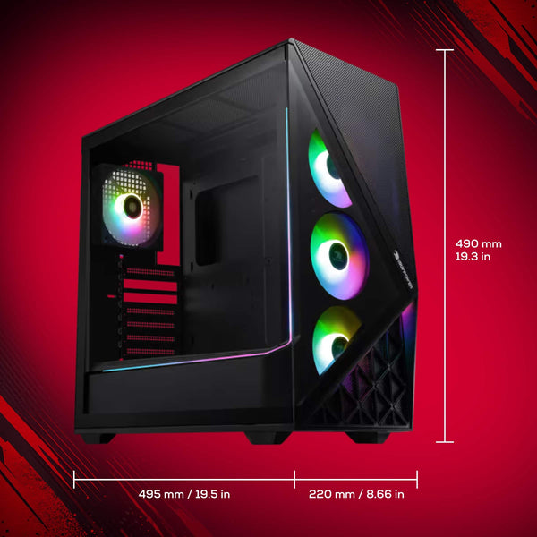 iBUYPOWER - Slate Gaming Desktop PC Intel Core Ultra 5 225F 2025 INTEL Arc B570 10GB 16GB DDR5 RGB 1TB NVMe SSD Storage - Black