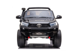 Hyper - Toyota Hilux 12V 2 Seat Off Road Ride-on, 4mph Max Speed - Front & Rear Lights - Front & Rear Trunk Space - Truck Sounds - Black/Grey