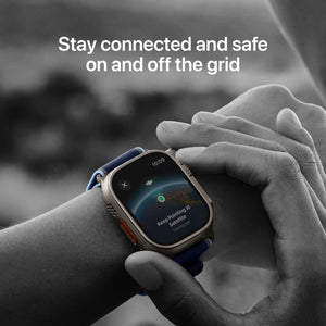 Apple Watch Ultra 3 (GPS+Cellular) 49mm Titanium Case with Blue/Bright Blue Trail Loop - M/L - Natural - (2025)
