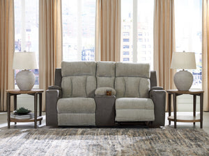 WhipLash - Sofá biplaza reclinable eléctrico con consola y reposacabezas ajustable - Sisal