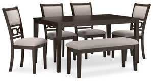 Langwest - Juego de mesa de comedor (Set de 6) - Marrón