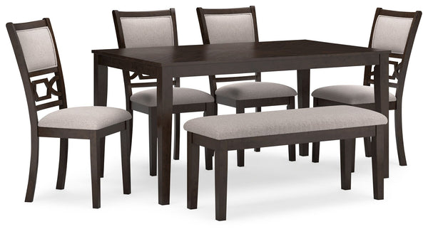 Langwest - Juego de mesa de comedor (Set de 6) - Marrón