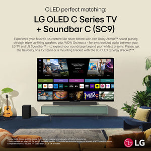 LG - 3.1.3 Channel SC9S Soundbar with Wireless Subwoofer, Dolby Atmos, WOW Orchestra - Black