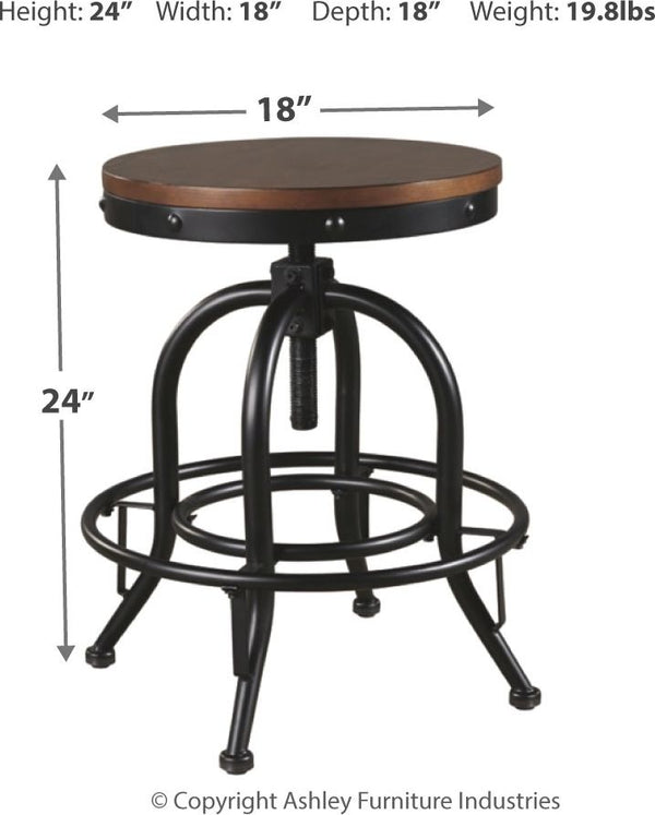 Valebeck - Counter Height Table Set #6pc.table,4swivelbarstools,server