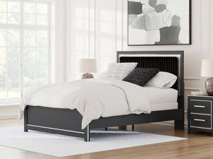 Zuraleus - Upholstered Panel Bed #black #queen