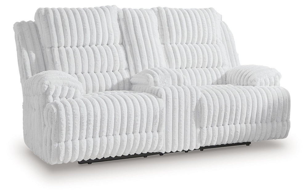 Rhines Falls - Double Reclining Power Loveseat With Console - Alloy