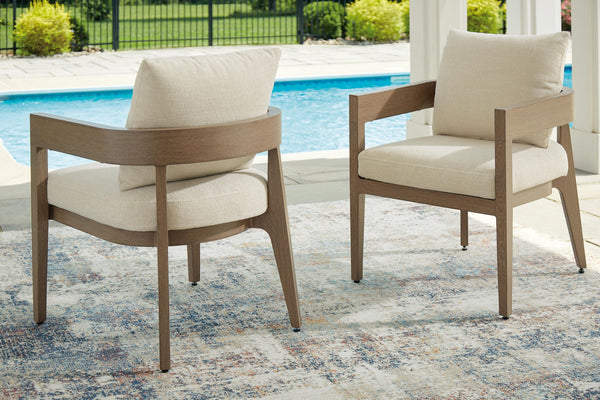 Serene Bay - Sillón con cojín (juego de 2) - Marrón oscuro / Blanco