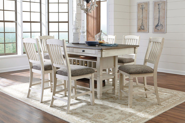 Bolanburg - Rectangular Counter Table Set #7pc.table,6barstools