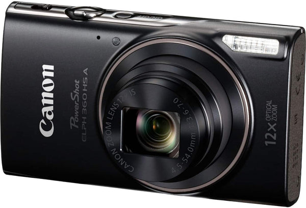 Canon - PowerShot ELPH 360 HS A Full HD Video 20.2-Megapixel Digital Camera - Black