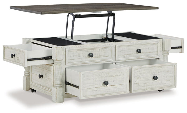 Havalance - Mesa de centro elevable con cajones de almacenamiento - Blanca/Gris