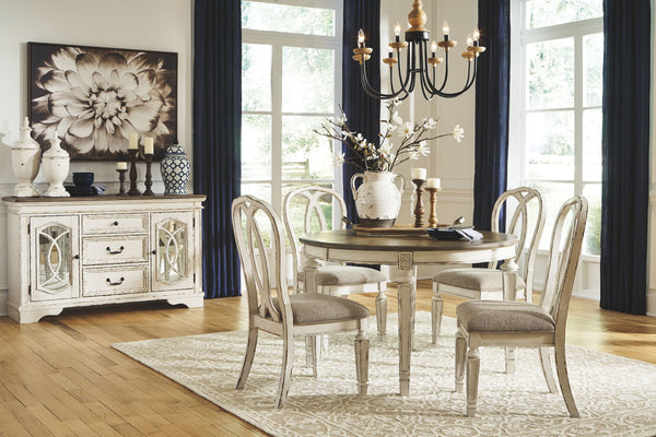Realyn - Oval Dining Table Set #5pc.table,4ribbonbackchairs