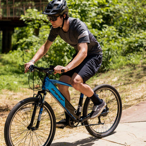 Hyper - 26" Mountain Electric Bike eBike 20mph Speed & 20 Mile Operating Range - Class 1 Pedal Assist - UL Approved & Certified - Blue