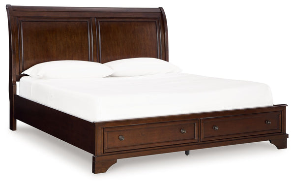 Trellington - King Sleigh Storage Bed - Brown