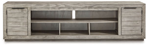 Naydell - XL TV Stand With Fireplace Option - Gray