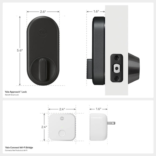 Yale - Smart Lock Conversion Kit – Works with Existing Deadbolt & Keys | Wi-Fi Access - Black
