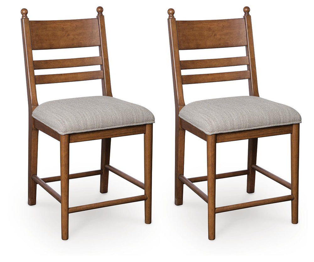 Greddinton - Upholstered Barstool (Set of 2) #black