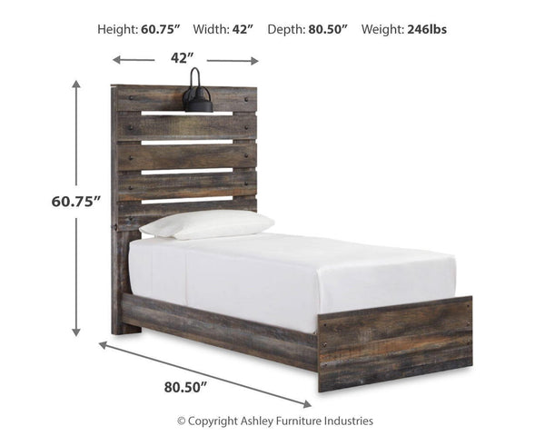 Drystan - Panel Bed #twin #4sidedrawers