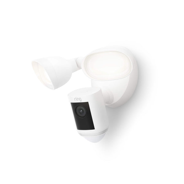 Floodlight Cam Pro with 2K Video and Ring Vision, 2 LED Lights, Dual Band Wi-Fi, and 3D Motion Detection - White