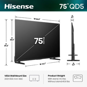 Hisense - 75" Class QD5 Hi-QLED Series 4K UHD Smart Roku TV (2026)