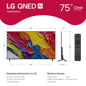 LG - 75" Class 82A Series QNED AI 4K UHD Smart webOS TV (2025)