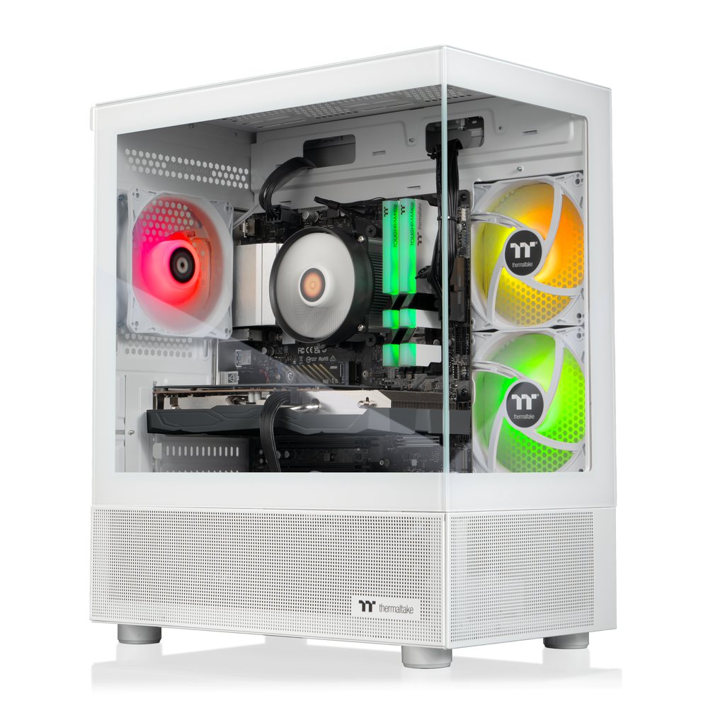 Thermaltake - LCGS Vista R66 Gaming Desktop AMD Ryzen 5 5600 2024, 16GB RGB Memory, AMD Radeon RX 6600, 1TB NVMe M.2, Wifi - White