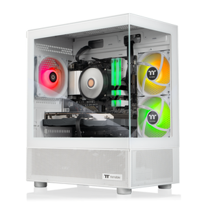 Thermaltake - LCGS Vista R66 Gaming Desktop AMD Ryzen 5 5600 2024, 16GB RGB Memory, AMD Radeon RX 6600, 1TB NVMe M.2, Wifi - White
