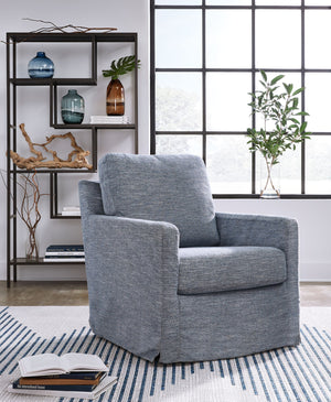 Nenana Next-Gen Nuvella - Swivel Glider Accent Chair #blue