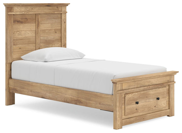 Makidern - Panel Storage Bed #lightbrown #twin #storagefootboard