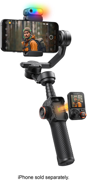 Hohem - iSteady M7 3-Axis Gimbal Stabilizer for Smartphone w/ AI Tracking, Remote Control, Extendable Pole, & Magnetic RGB Light - Black