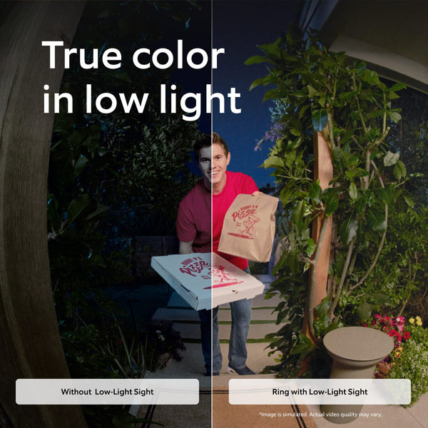 Ring - Wired Doorbell Pro (3rd Gen) — Retinal 4K for ultra-clear video, 10x Zoom, Night Vision for color in near dark - Deep Silver