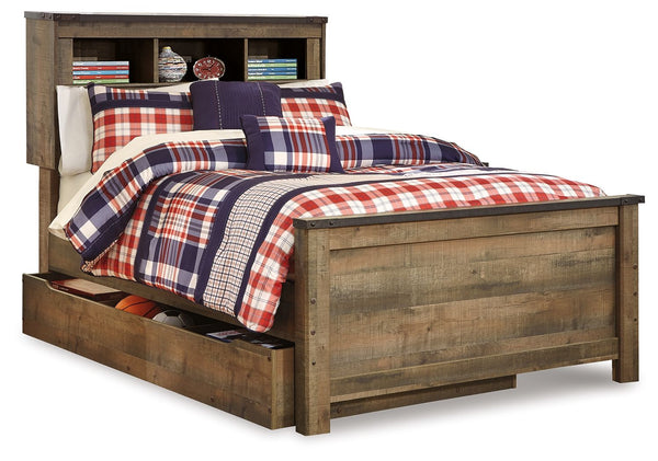 Trinell - Bookcase Storage Bed #underbedstorage