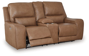 DeepWakes - Power Reclining Loveseat / Console / Adjustable Headrest #lightbrown