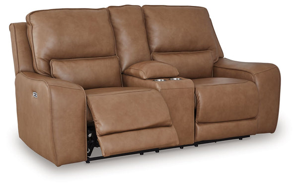 DeepWakes - Power Reclining Loveseat / Console / Adjustable Headrest #lightbrown