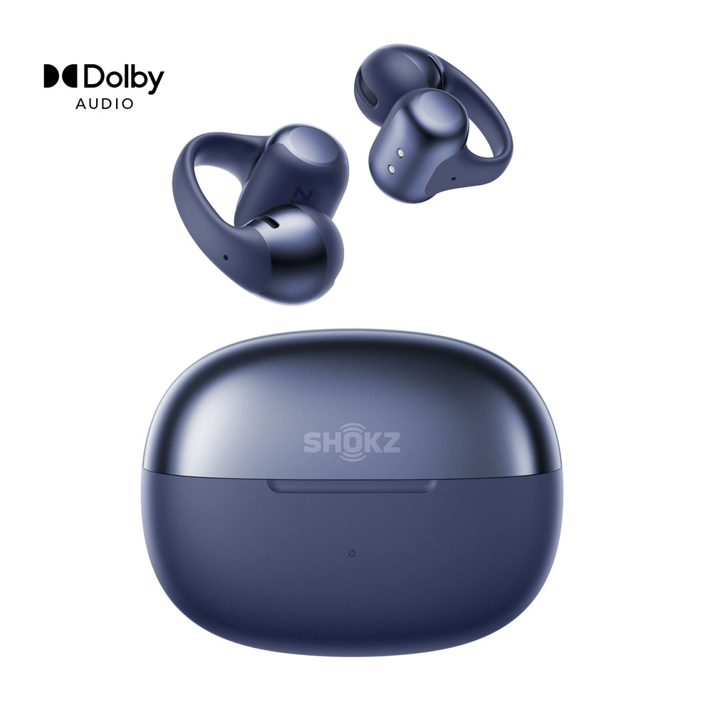 Shokz - OpenDots ONE Open-Ear Clip-On True Wireless Bluetooth Earbuds - Navy Blue