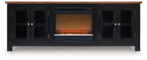 Wildenauer - 76" TV Stand With Electric Fireplace #fauxcrystalsfireplaceinsert