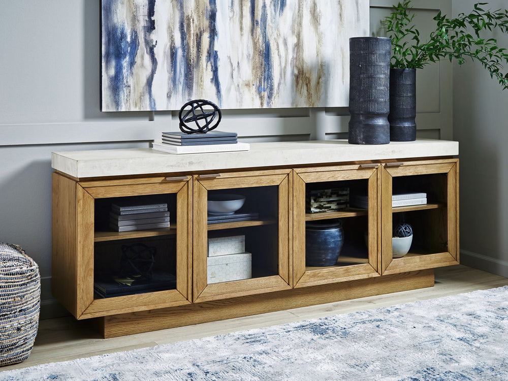 Adanworth - Gabinete decorativo - Marrón claro / Gris