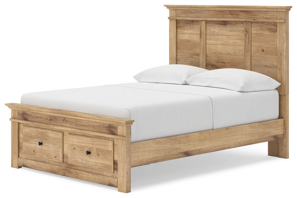 Makidern - Panel Storage Bed #lightbrown #full #storagefootboard