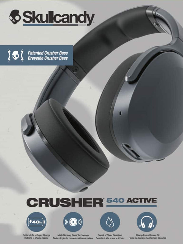 Skullcandy - Crusher 540 Active Wireless Over-Ear Headphones - Coal