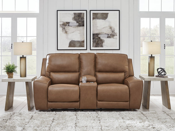 DeepWakes - Power Reclining Loveseat / Console / Adjustable Headrest #lightbrown