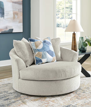 Maxon Place - Oversized Swivel Accent Chair #beige