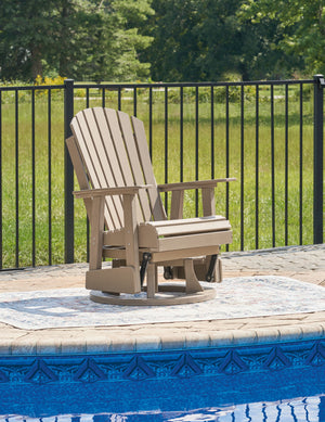 Hyland Wave - Swivel Glider Chair #darkbrown