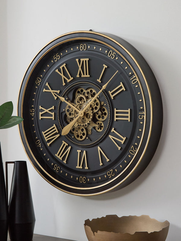 Dairton - Reloj de pared - Acabado negro/dorado