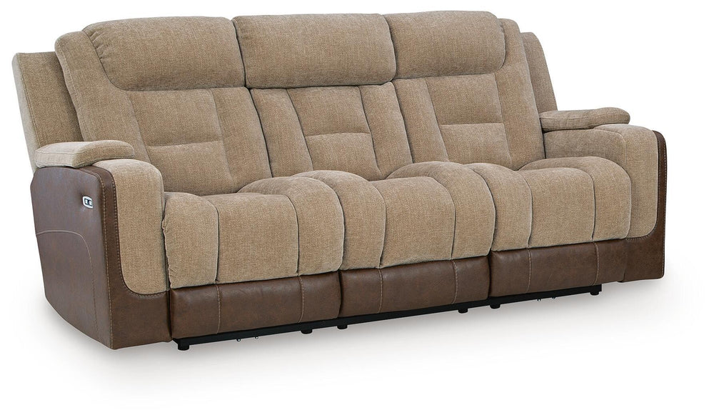Mixed Motion - Power Reclining Sofa With Adjustable Headrest #lightbrown