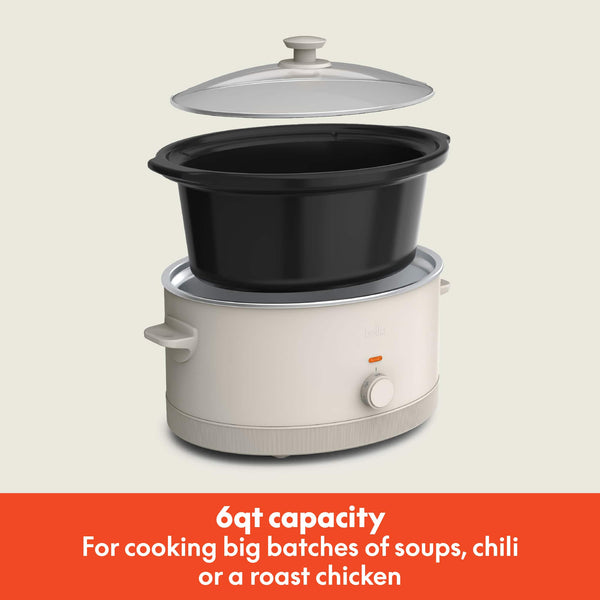 Bella - 6-qt. Manual Slow Cooker - Oatmilk