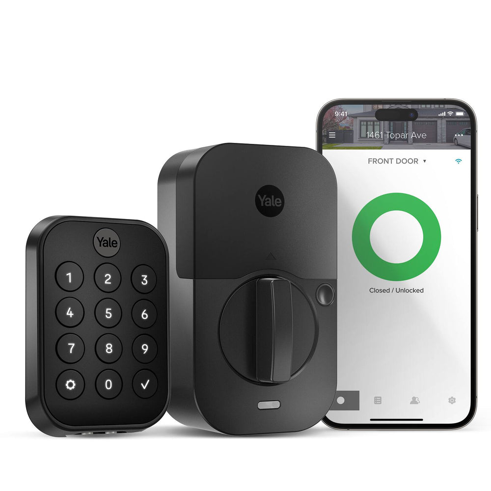 Yale - Assure Lock 2 - Cerradura inteligente sin llave Wi-Fi con cerrojo y teclado de pulsador - Gamuza negra