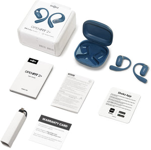 Shokz - OpenFit 2+ Open-Ear True Wireless Bluetooth Earbuds - Stone Blue